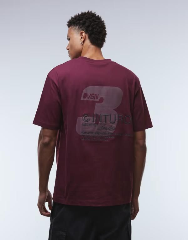 エイソス メンズ トップス Tシャツ グラフィック ASOS DESIGN relaxed Tshirt with street graphic and embroidery BROWN ブラウン
