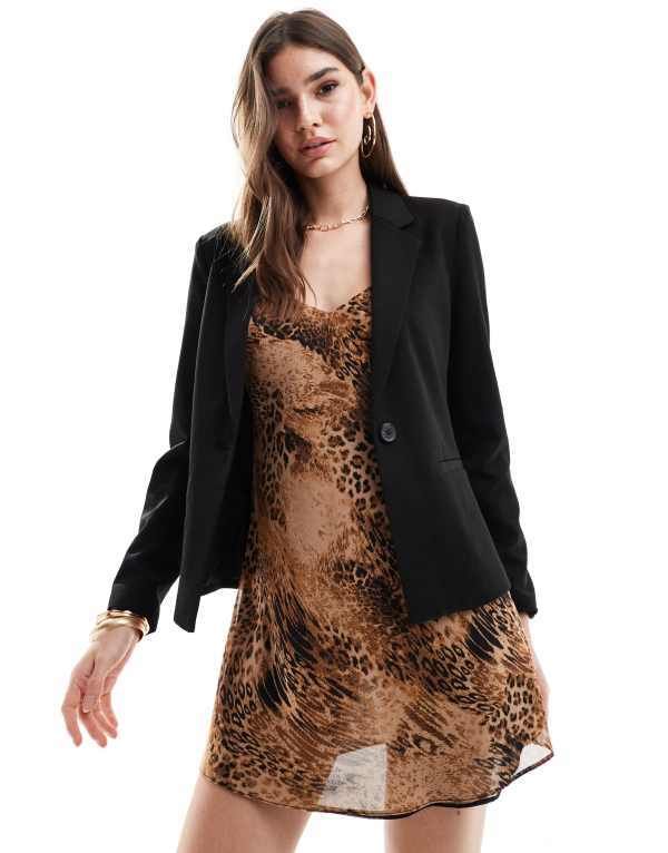 オブジェクト レディース アウター ジャケット・ブルゾン ブレザー Object one button blazer Black ブラック