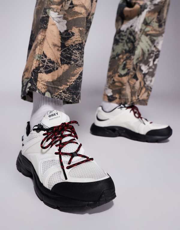 リーボック メンズ シューズ スニーカー プラスサイズ Reebok x Obey Premier Road Plus VI sneakers WHITE ホワイト