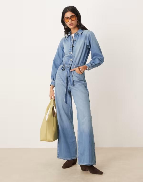 ノーバディーズ チャイルド レディース トップス ジャンプスーツ デニム Nobodys Childenim blouson sleeve jumpsuit BLUE ブルー