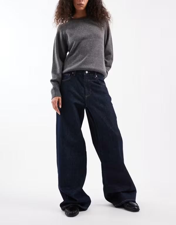 コットンオン レディース ボトムス デニムパンツ ジーンズ Cotton relaxed wide jeans in shutter Blue ブルー