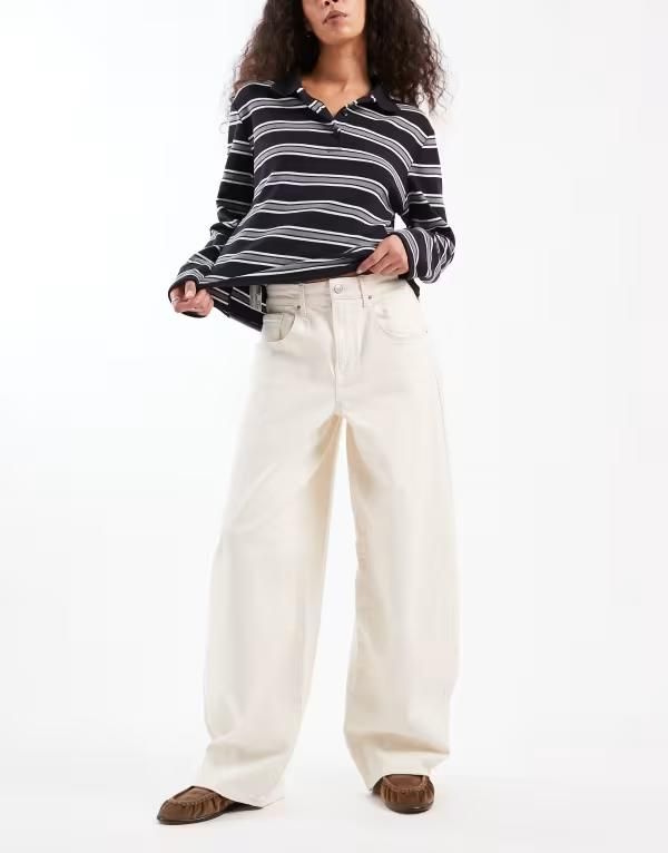 オンリー レディース ボトムス デニムパンツ ジーンズ ONLY Tamy barrel jeans in ecru CREAM クリーム