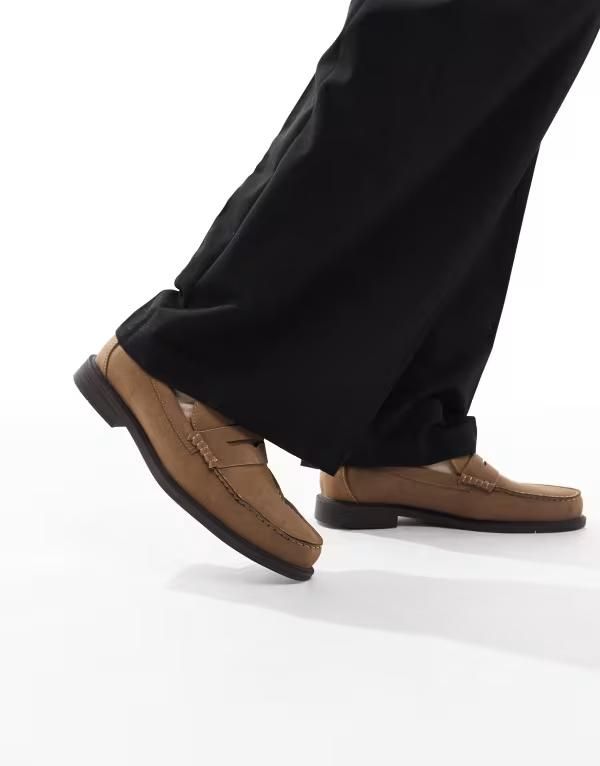エイソス メンズ シューズ スリッポン・ローファー ASOS DESIGN penny loafers in stone ストーン 15,251円