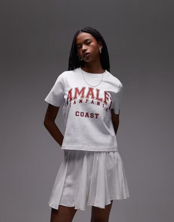 トップショップ レディース ボトムス スカート ミニ コットン Topshop cotton flippy mini skirt with godets WHITE ホワイト