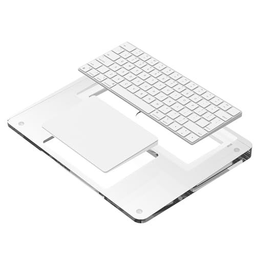 Sikai 2-in-1 Apple Magic Keyboard & Apple Magic Trackpad収納スタンド マジックキーボードとマジックトラックパッドに対応 トレイ パームレスト リストレスト アクリル素材 オシャレ スタイリッシュ 人間ｍａ