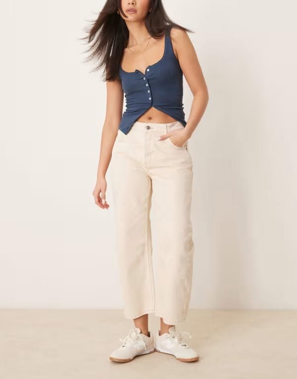 フリーピープル レディース ボトムス デニムパンツ ローライズ ジーンズ Free People deep trance low rise boyfriend jeans in ecru CASUAL KHAKI カーキ