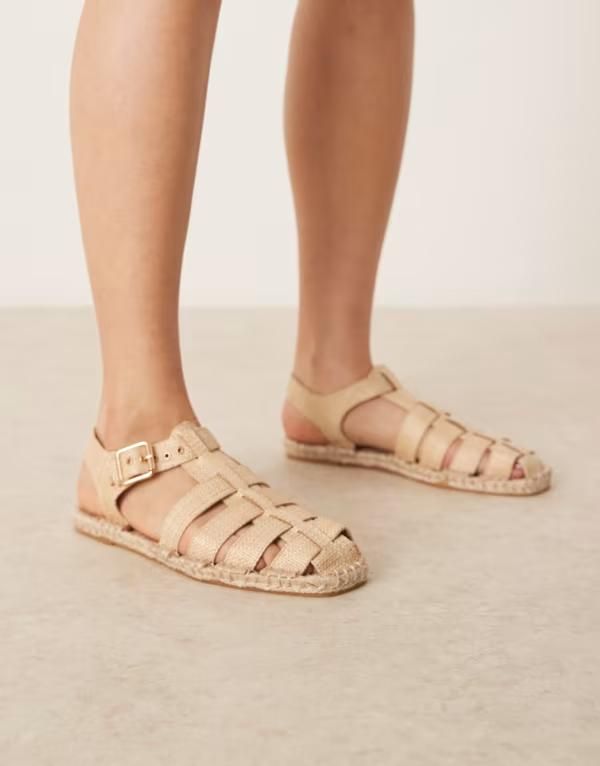 エイソス レディース シューズ サンダル ASOS DESIGN Jukebox fisherman espadrille in natural Natural