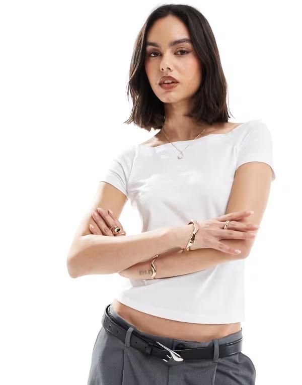 ヴェロモーダ レディース トップス Tシャツ キャップ Vero Moda cap sleeve tshirt Bright White ホワイト