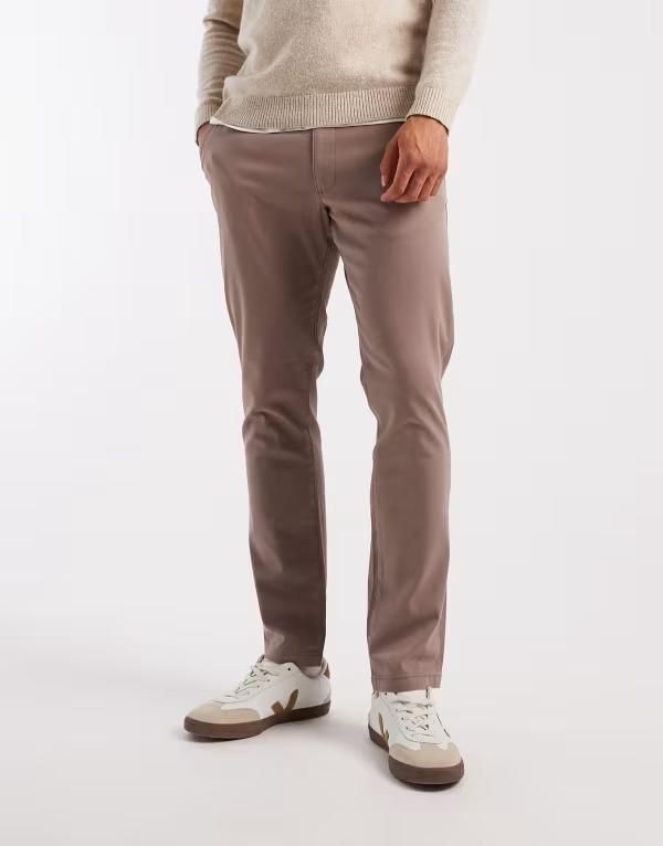 エイソス メンズ ボトムス カジュアルパンツ ASOS DESIGN slim chinos in washed LIGHT BROWN ブラウン