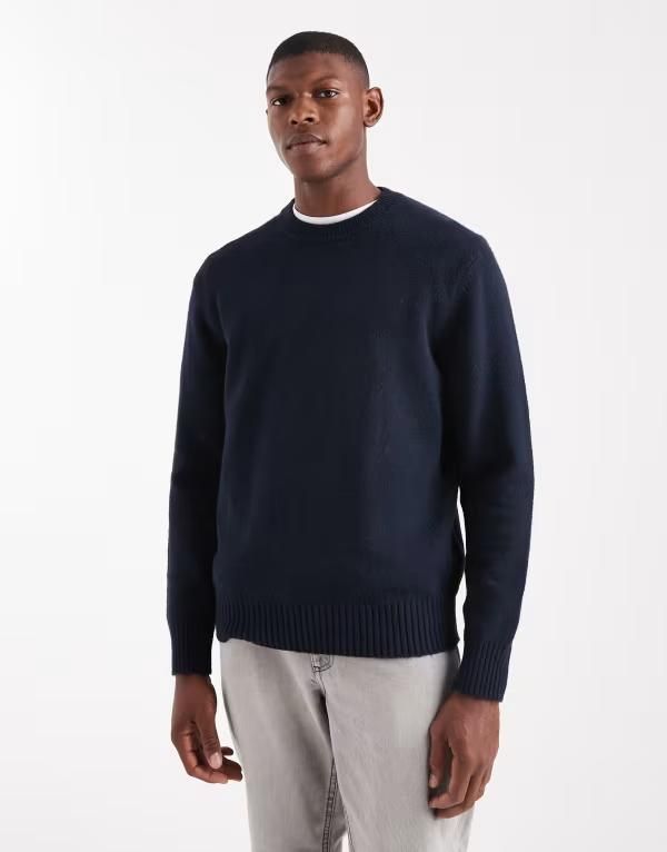 オンリーアンドサンズ メンズ アウター ニット・セーター クルーネック セーター ニット ONLY SONS relaxed crew neck knit sweater Dark sapphire サファイア