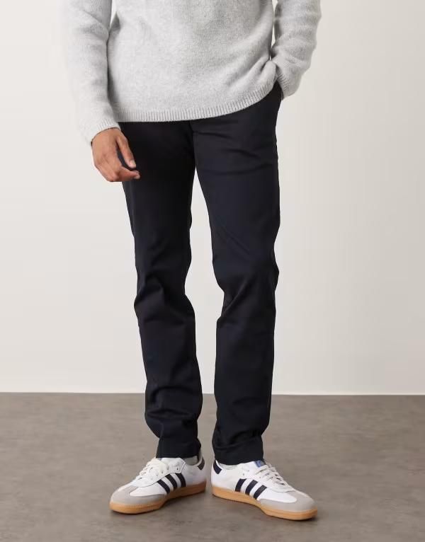 マンゴ メンズ ボトムス カジュアルパンツ スリムフィット パンツ コットン Mango cotton slim fit pants NAVY ネイビー
