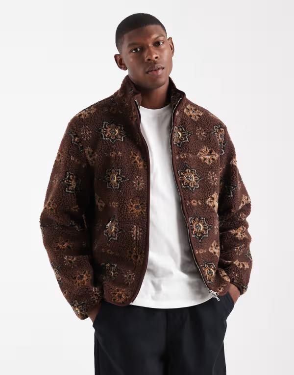ジャック アンド ジョーンズ メンズ アウター ジャケット・ブルゾン プリント Jack Jones printeddy jacket Deep Mahogany バーガンディ