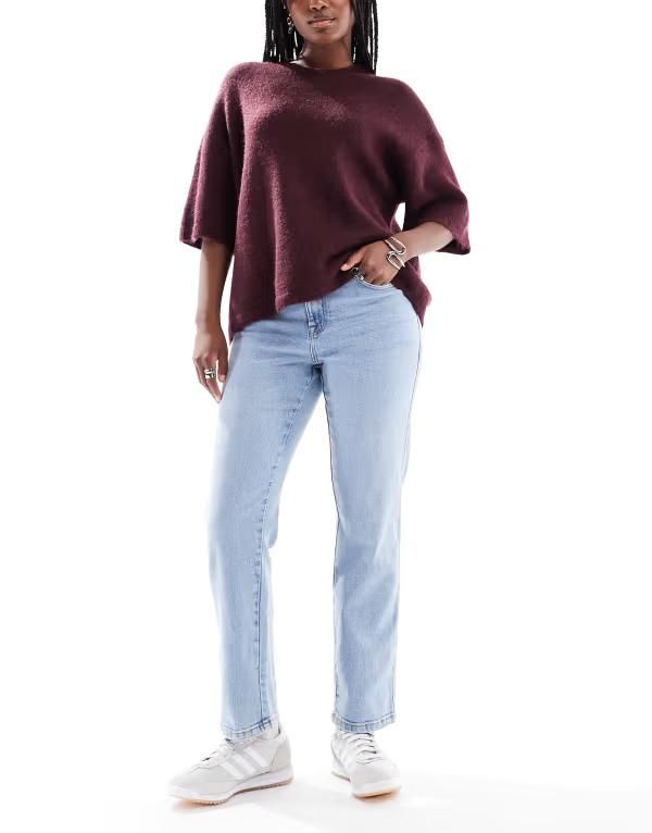 ヴェロモーダ レディース ボトムス デニムパンツ ストレート アンクル ジーンズ Vero Moda Amara straight leg ankle length stretch jeans in light blue wash Light Blue Den