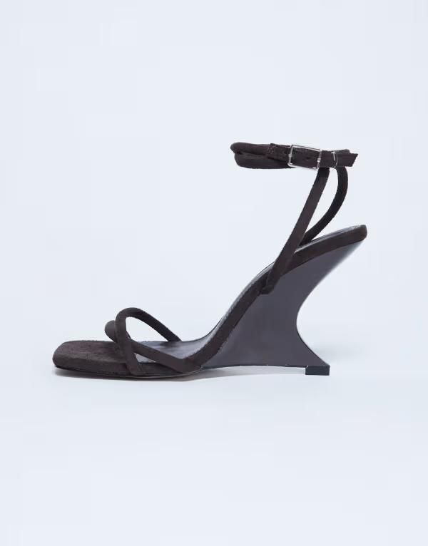 トップショップ レディース シューズ サンダル ヒール Topshop Alexa wedge heeled mules in chocolate Chocolate チョコレート