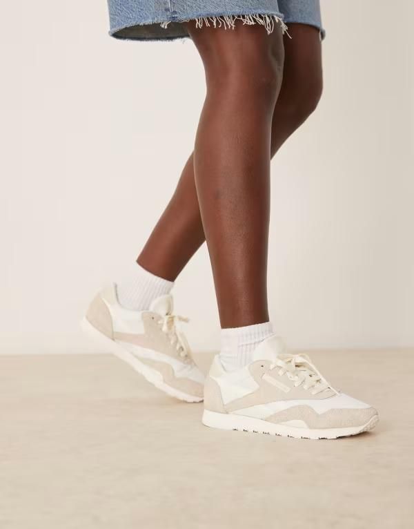リーボック メンズ シューズ スニーカー ナイロン Reebok Classic Nylon sneakers WHITE ホワイト