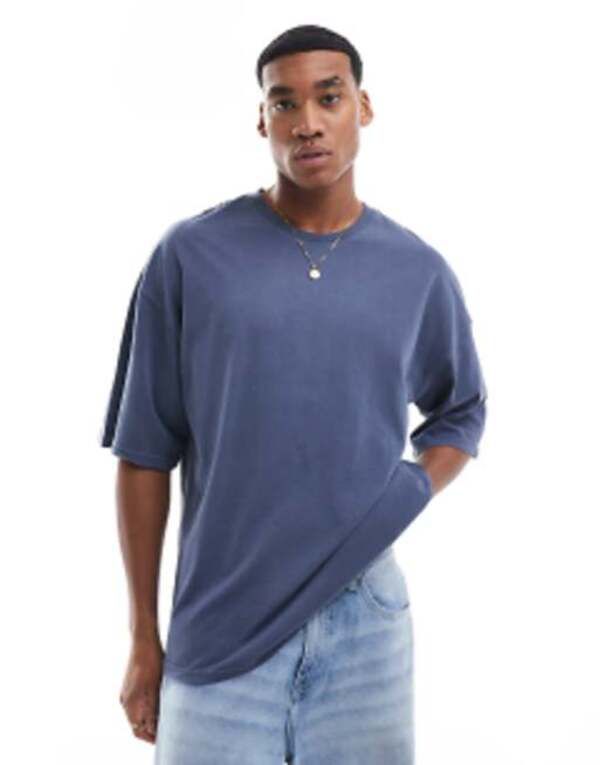 ジャック アンド ジョーンズ メンズ トップス Tシャツ Jack Jones super oversized tshirt in washed Mood indigo インディゴ