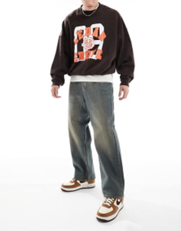 ジャック アンド ジョーンズ メンズ ボトムス デニムパンツ ジーンズ Jack Jones ron skater jeans with brown cast wash Brown Tint ブラウン