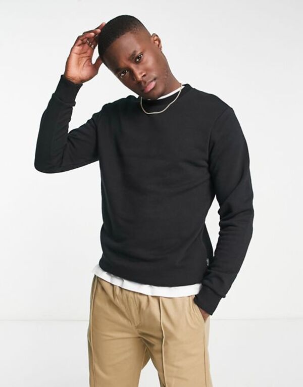 オンリーアンドサンズ メンズ アウター パーカー・スウェット スウェット シャツ Only Sons sweatshirt Black ブラック