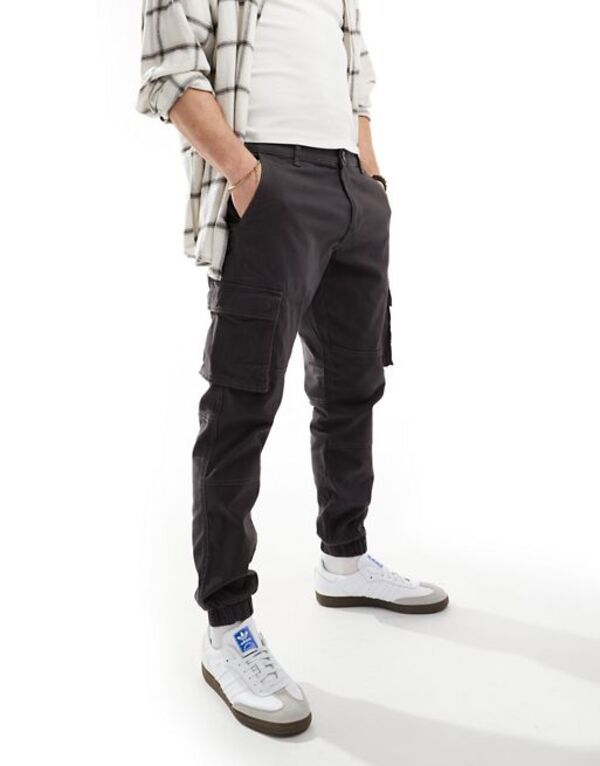 オンリーアンドサンズ メンズ ボトムス カジュアルパンツ テーパードフィット Only Sons tapered fit cargo with cuffed bottom Gray グレー