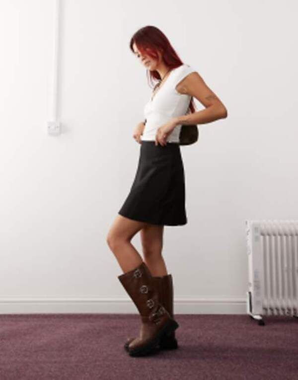 モンキ レディース ボトムス スカート ミニ Monki mini skirt Black ブラック
