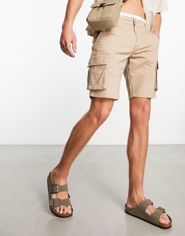 オンリーアンドサンズ メンズ ボトムス ハーフパンツ・ショーツ ショートパンツ Only Sons cargo shorts in tan Chinchilla タン