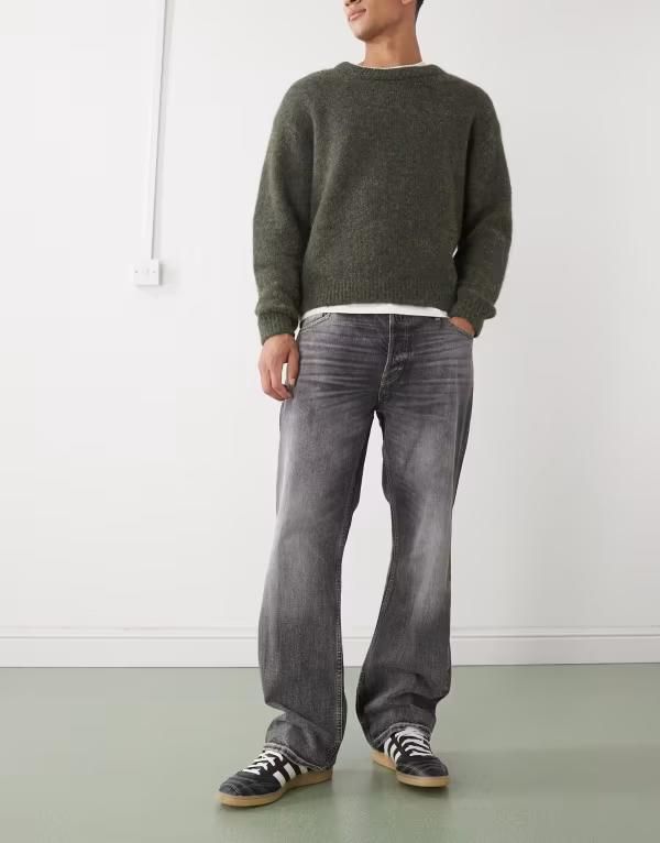 ウィークデイ メンズ ボトムス デニムパンツ ストレート ローライズ ジーンズ Weekday Meteor low rise relaxed straight leg jeans in dusky Black ブラック 20,335円