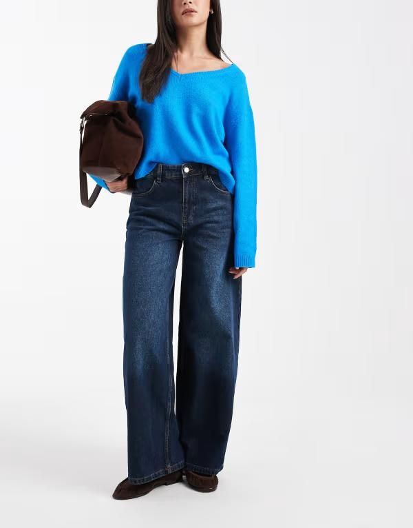 エイソス レディース ボトムス デニムパンツ ジーンズ ASOS DESIGN oversized baggy boyfriend jeans wash Blue tint ブルー