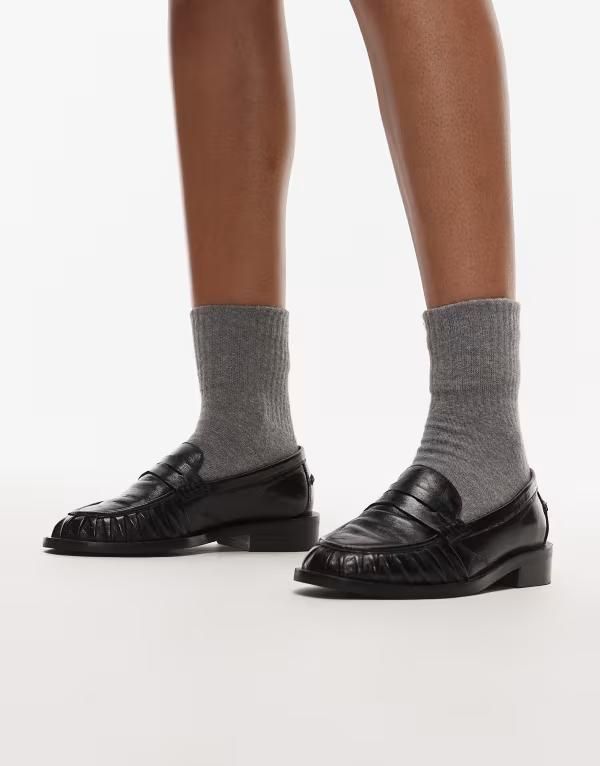 ブロンクス レディース シューズ スリッポン・ローファー レザー Bronx NextWagon premium leather loafers Black ブラック