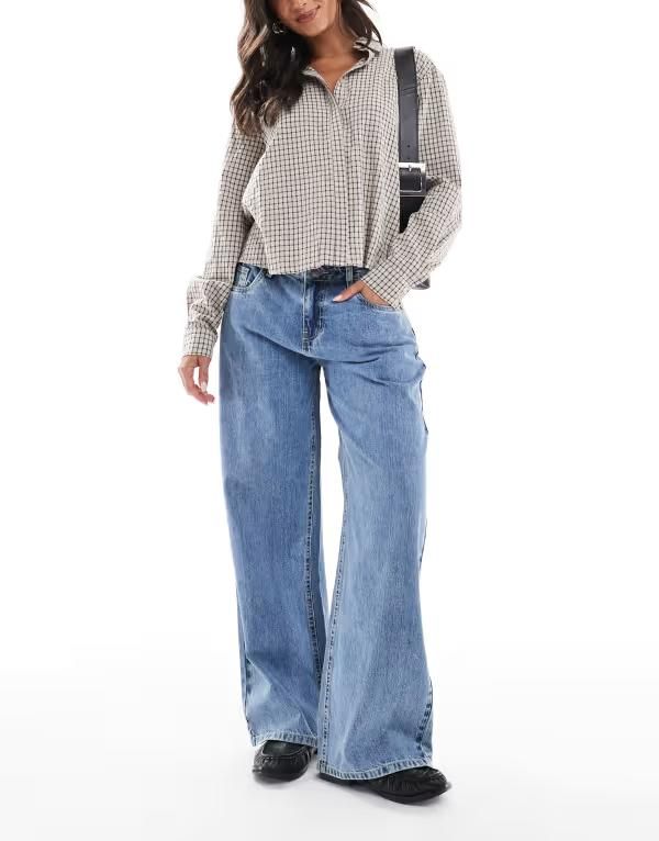 デイジーストリート レディース ボトムス デニムパンツ ローライズ ジーンズ Daisy Street riley low rise slouchy jeans BLUE ブルー