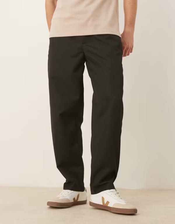 エイソス メンズ ボトムス カジュアルパンツ テーパードフィット パンツ ASOS DESIGN tapered fit smart pants with elastic waistband Black ブラック