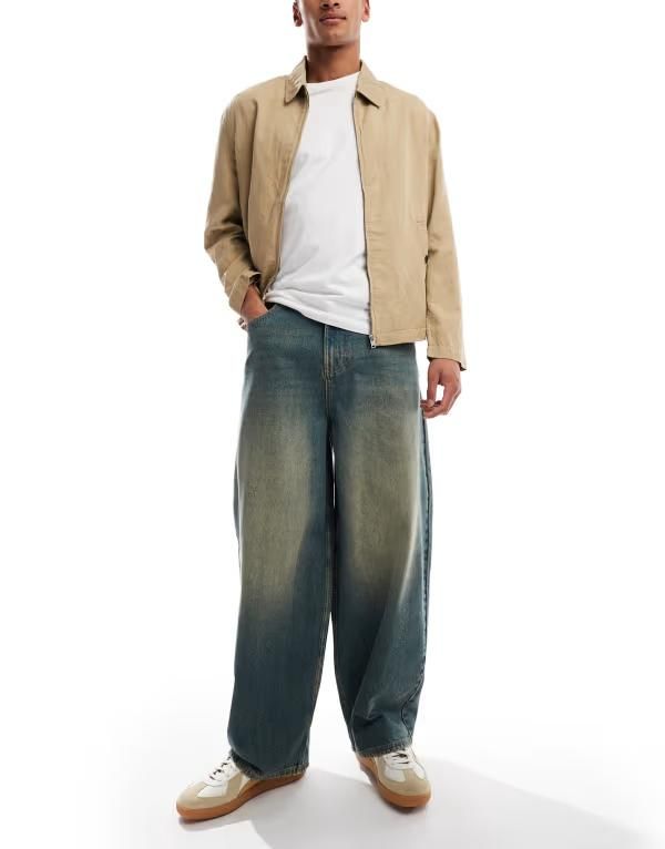 コルージョン メンズ ボトムス デニムパンツ ジーンズ COLLUSION X006 xl balloon jeans cast wash Green Cast グリーン