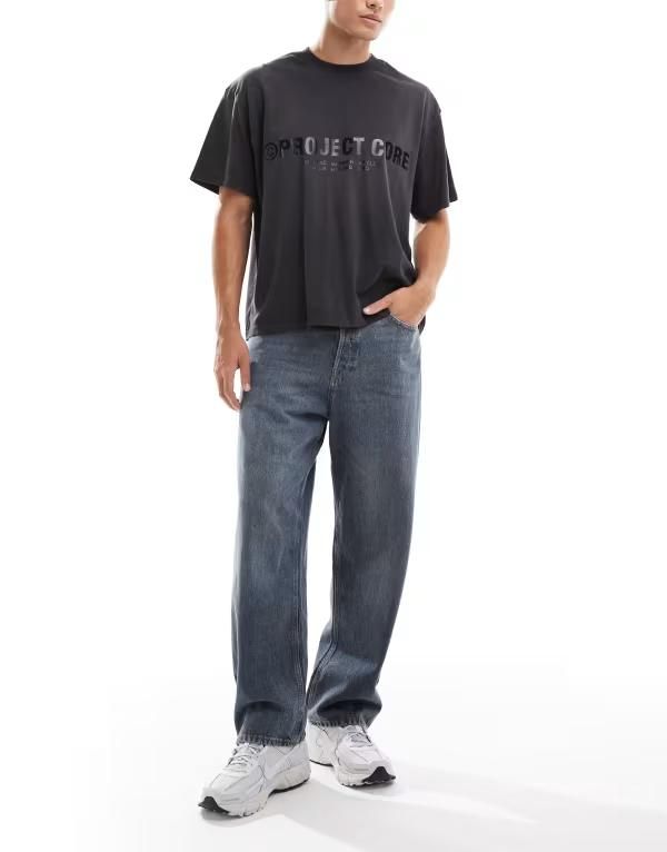 ジャック アンド ジョーンズ メンズ ボトムス デニムパンツ ジーンズ Jack Jones alex baggy jeans in dark Blue Denim デニム