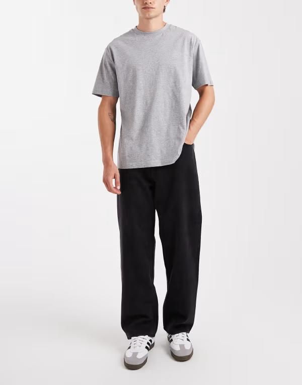 ジャック アンド ジョーンズ メンズ ボトムス デニムパンツ ジーンズ Jack Jones Alex baggy fit jeans acid wash Black ブラック