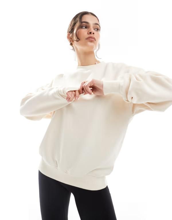 コットンオン レディース アウター パーカー・スウェット スウェット シャツ フリース Cotton On classic fleece crew sweatshirt in cream CREAM クリーム