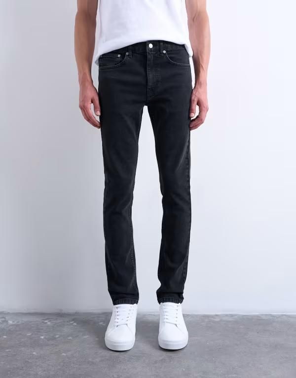 トップマン メンズ ボトムス デニムパンツ ジーンズ Topman stretch skinny jeans in washed WASHED BLACK ブラック