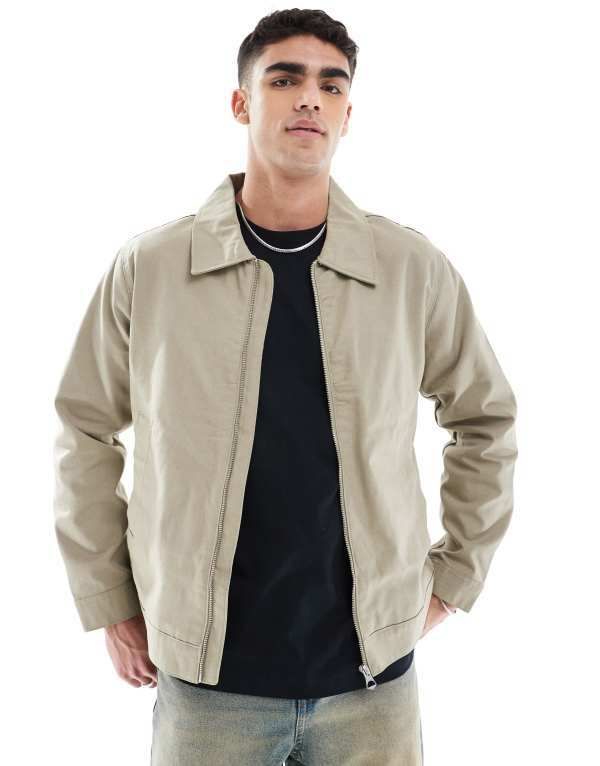 ジャック アンド ジョーンズ メンズ アウター ジャケット・ブルゾン ジャケット Jack Jones oversized harrington jacket in cream Silver sage セージ
