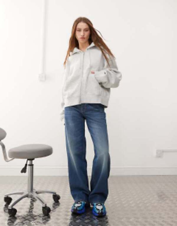 ウィークデイ レディース アウター パーカー・スウェット パーカー Weekday Essence boxy zip thru hoodie Gray グレー