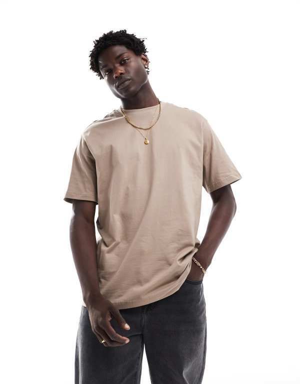 オンリーアンドサンズ メンズ トップス Tシャツ リラックスフィット シャツ ONLY SONS relaxed fit tshirt in taupe Desert taupe トープ