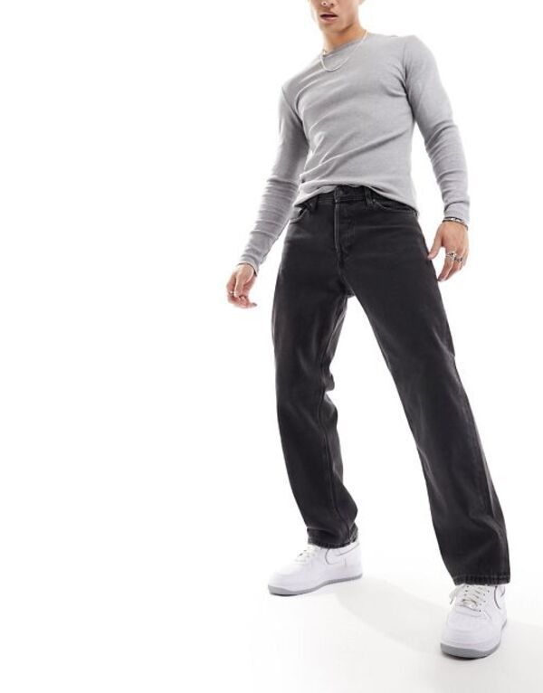 ジャック アンド ジョーンズ メンズ ボトムス デニムパンツ ジーンズ Jack Jones eddie baggy jeans in washed Black ブラック