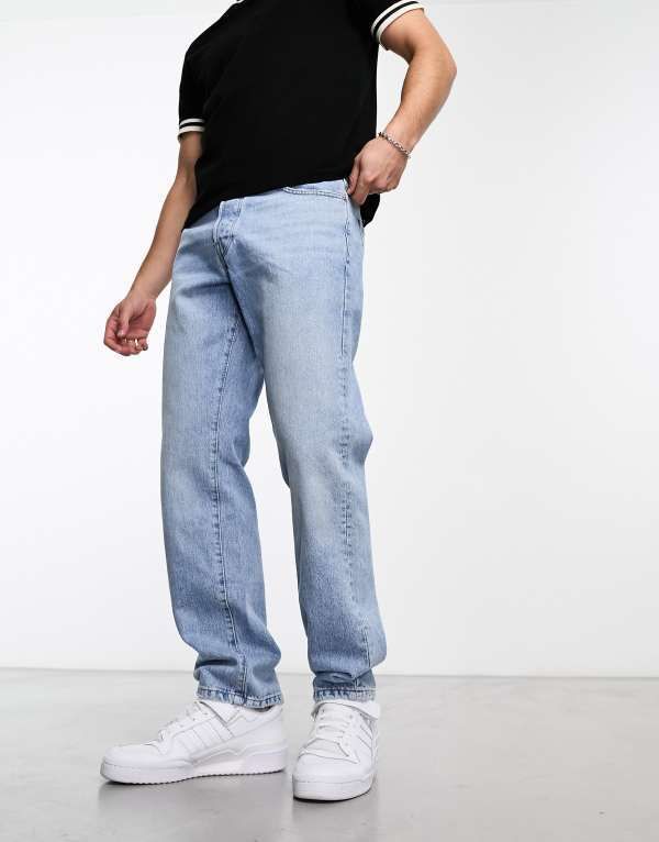 オンリーアンドサンズ メンズ ボトムス デニムパンツ ジーンズ Only Sons Edge loose fit jeans in light wash Light Blue Denim デニム
