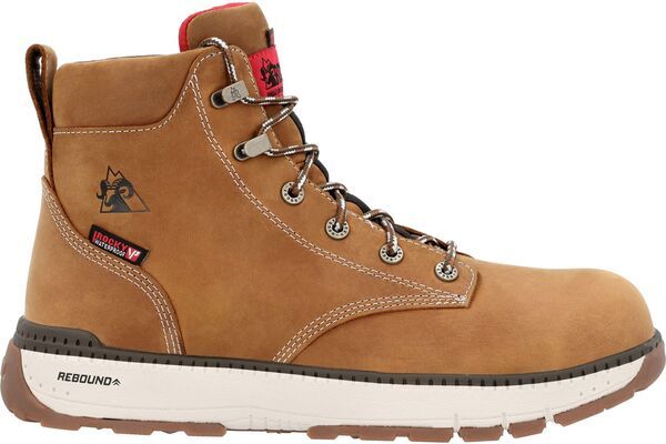 ロッキー メンズ シューズ ブーツ・レインブーツ Rocky Mens Rebound Wedge 6 Waterproof Composite Toe Work Boots Brown ブラウン