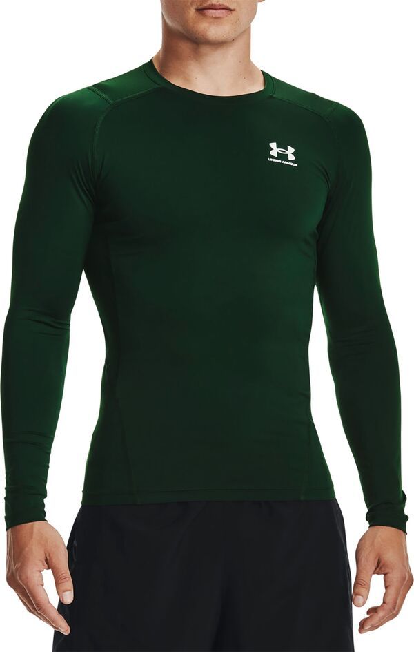 アンダーアーマー メンズ トップス シャツ Under Armour Mens HeatGear Compression Long Sleeve Shirt Forest GreenWhite ホワイト