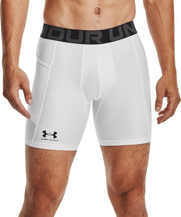 アンダーアーマー メンズ ボトムス ハーフパンツ・ショーツ ショートパンツ Under Armour Mens HeatGear Compression 6 Shorts WhiteBlack ホワイト