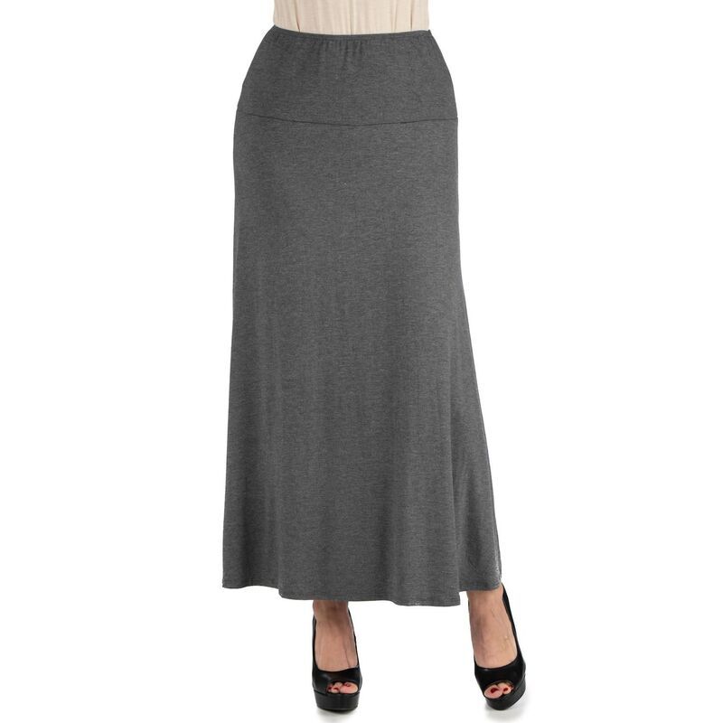 24 セブンコンフォート レディース ボトムスカート ミディ Womens 24seven Comfort Apparelastic Waist Midi Skirt Smoke スモーク