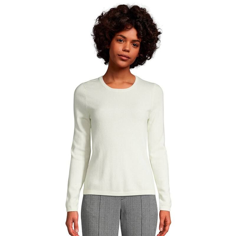 ランズエンド レディース アウター ニット・セーター クルーネック Womens Lands End Crewneck Cashmere Sweater Fresh Ivory アイボリー