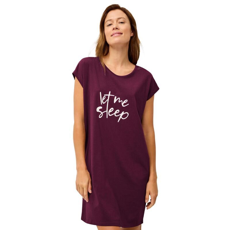 Ellos レディース アンダーウェア ナイトウェア プラスサイズ シャツ キャップ ellos Plusize Cap Sleeve Sleep Shirt Midnight Berry