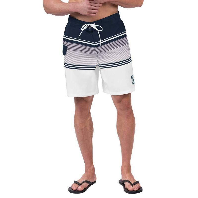 カール バンクス メンズ 水着 ハーフパンツ・ショーツ ショートパンツ Mens GIII Sports by Carl Banks NavyWhite Seattle Mariners Jump Shot Volley Board Shorts Mns Na