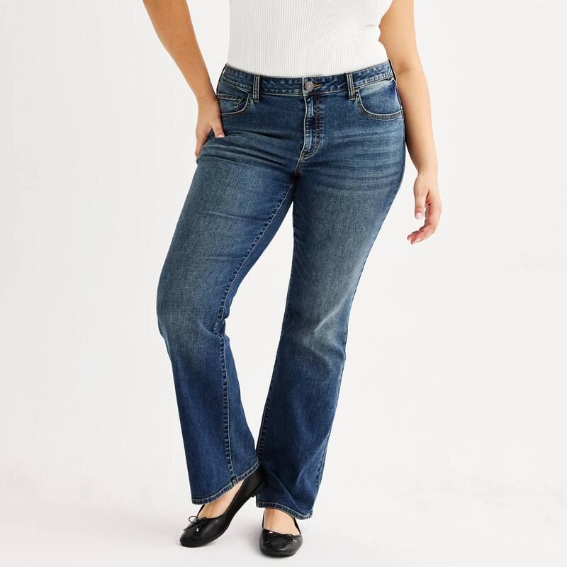 エスオー レディース ボトムス デニムパンツ ブーツカット プラスサイズ ブーツ ジーンズ Juniors Plusize SO Bootcut Denim Jeans Dark Wash デニム