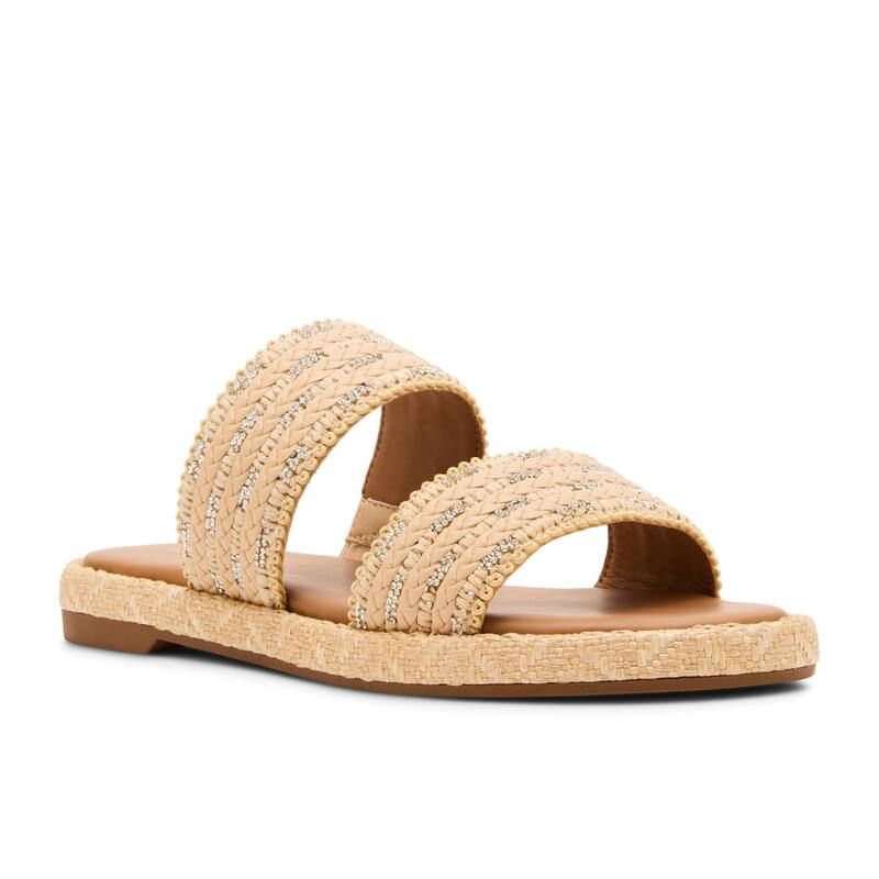 マッデンガール レディース シューズ サンダル madden girl Admiree Womens Woven Slide Sandals Tan Raffia タン