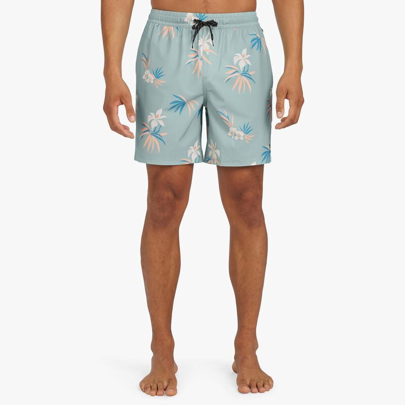 クイックシルバー メンズ 水着 ハーフパンツ・ショーツ フラワー柄 フラワー Mens Quiksilver 6534 Floral Swim Trunks Jade Grey グレー